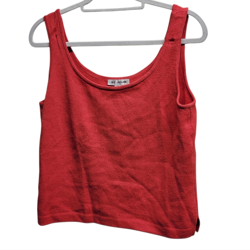 St. John Raspberry Pink Vintage Quiet Luxury, Old Money Dainty Tank Top Size M